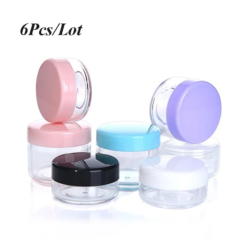 6Pcs Portable 10g/15g/20g Cosmetics Jar Box Empty Container Nail Decoration Glitter Face Cream Storage Pot Refillable Bottle
6Pcs Portable 10g/15g/20g Cosmetics Jar Box Empty Container Nail Decoration Glitter Face Cream Storage Pot Refillable Bottle