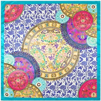 90cm*90cm Chinese blue and white porcelain Scarves feminine 2020 Fashion Silk Square Scarf Women Brand hijab sjaals dames A346
90cm*90cm Chinese blue and white porcelain Scarves feminine 2020 Fashion Silk Square Scarf Women Brand hijab sjaals dames A346