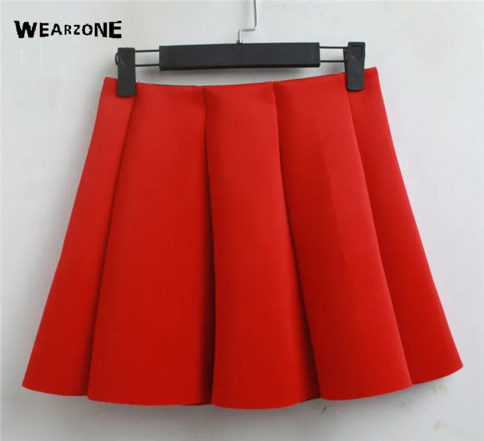 

2017 New Spring Summer Neoprene new space cotton elastic force high waist skirts pleated skirt women tutu skirt casual
