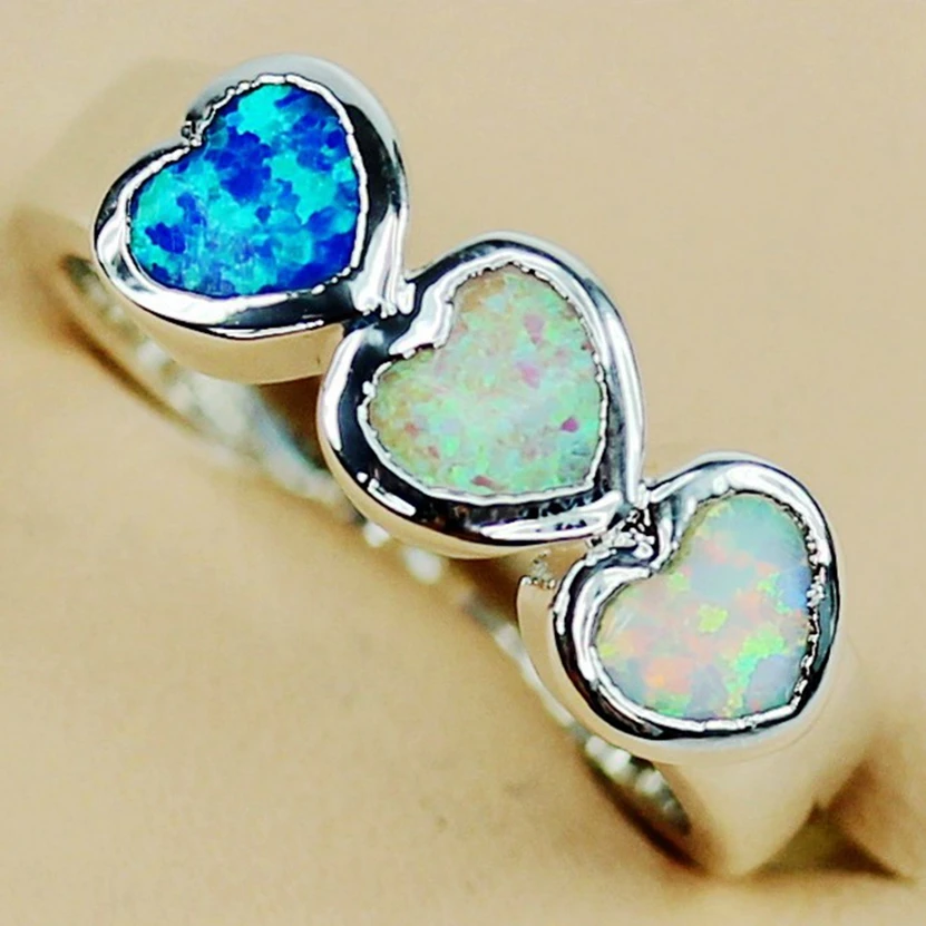 Fleure Esme White blue pink mix opal Engagement wedding rings Jewelry & Accessories for women Cute Rhodium plated R3563 size 7 9
Fleure Esme White blue pink mix opal Engagement wedding rings Jewelry & Accessories for women Cute Rhodium plated R3563 size 7 9