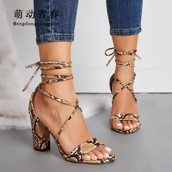 35-42 Plus Size Women Sandals Sexy Snake Hollow Out Lace Up Sandalias Women Casual Dress Party Comfortable Thick Heels Pumps
35-42 Plus Size Women Sandals Sexy Snake Hollow Out Lace Up Sandalias Women Casual Dress Party Comfortable Thick Heels Pumps