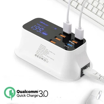 Quick Charge 3.0 USB Charger Station 7 USB LED Display Type C Fast Charging Desktop Adapter For iPhone XS iPad SAMSUNG S10+S9 S8
Quick Charge 3.0 USB Charger Station 7 USB LED Display Type C Fast Charging Desktop Adapter For iPhone XS iPad SAMSUNG S10+S9 S8