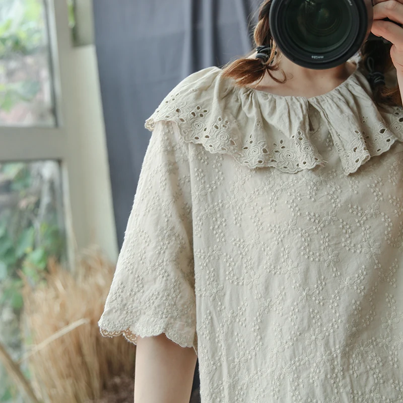 Japanese Lolita sweet embroidery lace ruffles collar short sleeve shirt Female summer 2019 blouse
Japanese Lolita sweet embroidery lace ruffles collar short sleeve shirt Female summer 2019 blouse