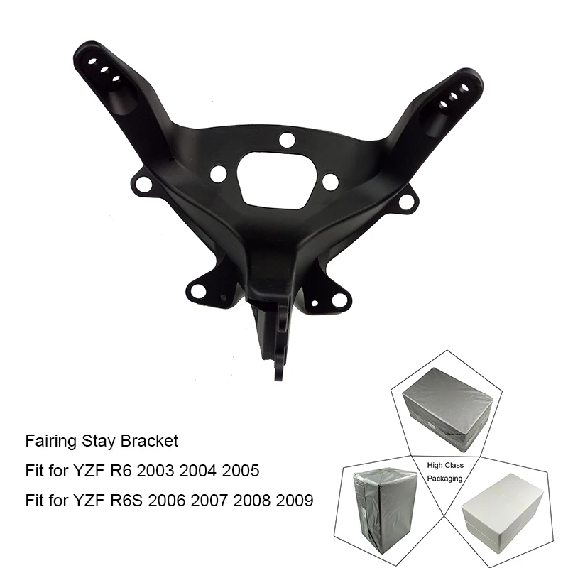 Black Front Upper Headlight Fairing Stay Bracket For YAMAHA YZF R6 YZF-R6 08-16