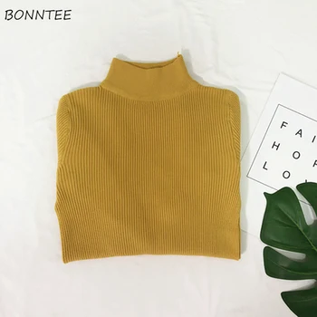 Pullovers Women Korean Style Chic Half Turtleneck Sweaters Coats Womens Long Sleeve Solid Slim Simple Elegant Fashion All-match
Pullovers Women Korean Style Chic Half Turtleneck Sweaters Coats Womens Long Sleeve Solid Slim Simple Elegant Fashion All-match