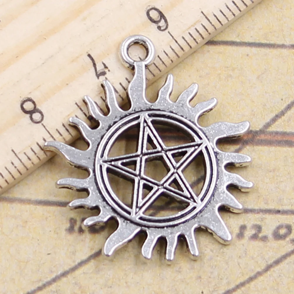 12pcs Fashion Tibetan silver exquisite cute hexagram charm pendant accessories