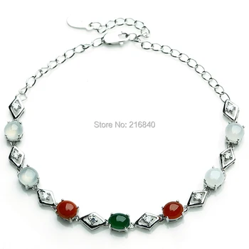 Natural Jadeite CZ 925 Sterling Silver beautiful chain link bracelet birthday anniversary gift for girlfriend wife mother
Natural Jadeite CZ 925 Sterling Silver beautiful chain link bracelet birthday anniversary gift for girlfriend wife mother