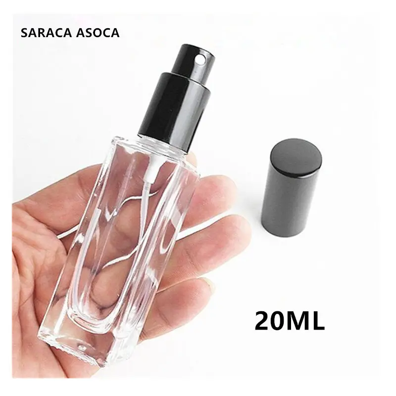 20ml Transparent Square Glass Spray Perfume Bottle Refillable Empty Bottle Thick Bottom Silver Black Color Automizer 30PCS/LOT
20ml Transparent Square Glass Spray Perfume Bottle Refillable Empty Bottle Thick Bottom Silver Black Color Automizer 30PCS/LOT