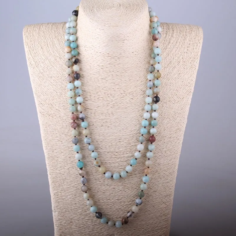 Fashion Artisan Jewelry 150cm Long knotted Halsband Amazonite Stones Women Beaded Designer Necklaces
Fashion Artisan Jewelry 150cm Long knotted Halsband Amazonite Stones Women Beaded Designer Necklaces