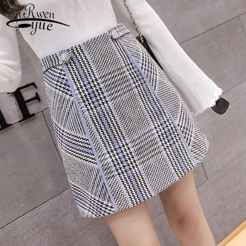 faldas mujer moda 2020 new plover case A type skirt of tall waist grid pattern Korean style autumn winters women skirts 1508 45 
faldas mujer moda 2020 new plover case A type skirt of tall waist grid pattern Korean style autumn winters women skirts 1508 45