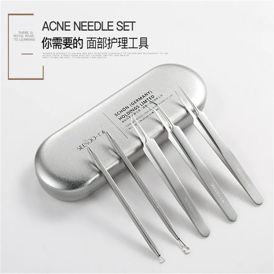 5PCS Stainless Steel acne Needle Set Cell Clamp Blackhead Needle Tools Acne Needle Tweezers Beauty Pimple Extrusion Artifact
5PCS Stainless Steel acne Needle Set Cell Clamp Blackhead Needle Tools Acne Needle Tweezers Beauty Pimple Extrusion Artifact