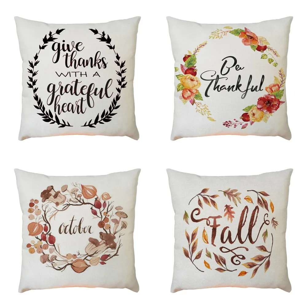 Home decorative cushion covers Happy Fall Thanksgiving Car Bed Sofa Throw Letter Pillow Case Cushion Cover 2O0906
Home decorative cushion covers Happy Fall Thanksgiving Car Bed Sofa Throw Letter Pillow Case Cushion Cover 2O0906