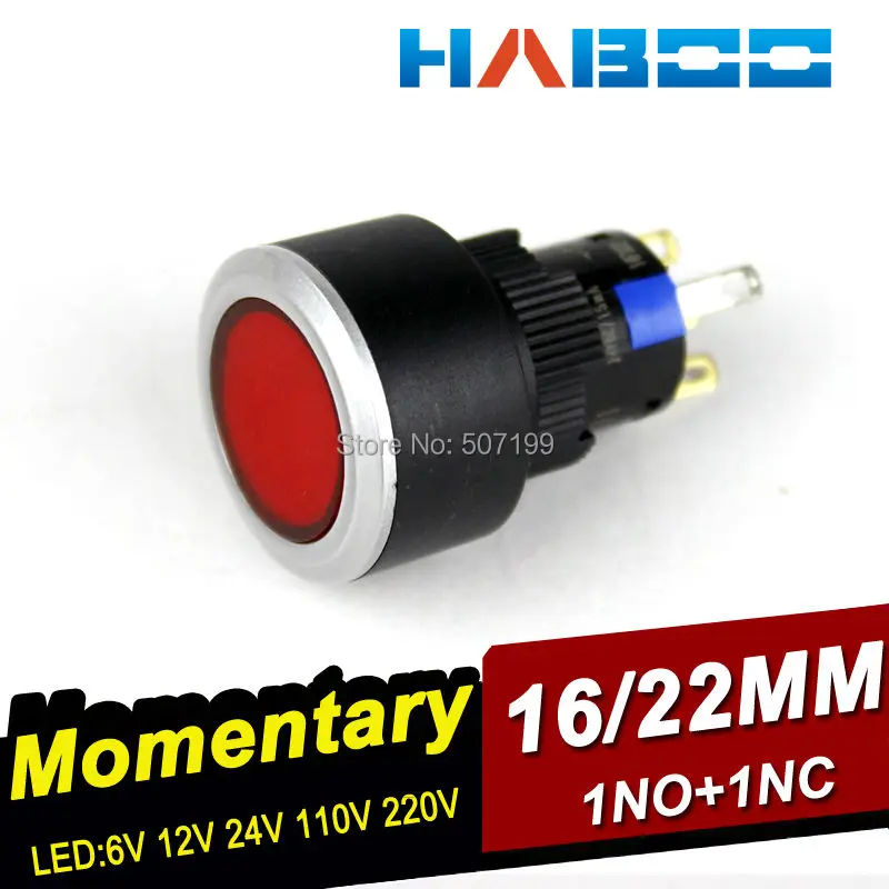 10pcs packing 16/22mm waterpfoof IP65 with led push button switch momentary 1NO+1NC 5 pins ultrathin switch 12V 24V 110V 220V
10pcs packing 16/22mm waterpfoof IP65 with led push button switch momentary 1NO+1NC 5 pins ultrathin switch 12V 24V 110V 220V