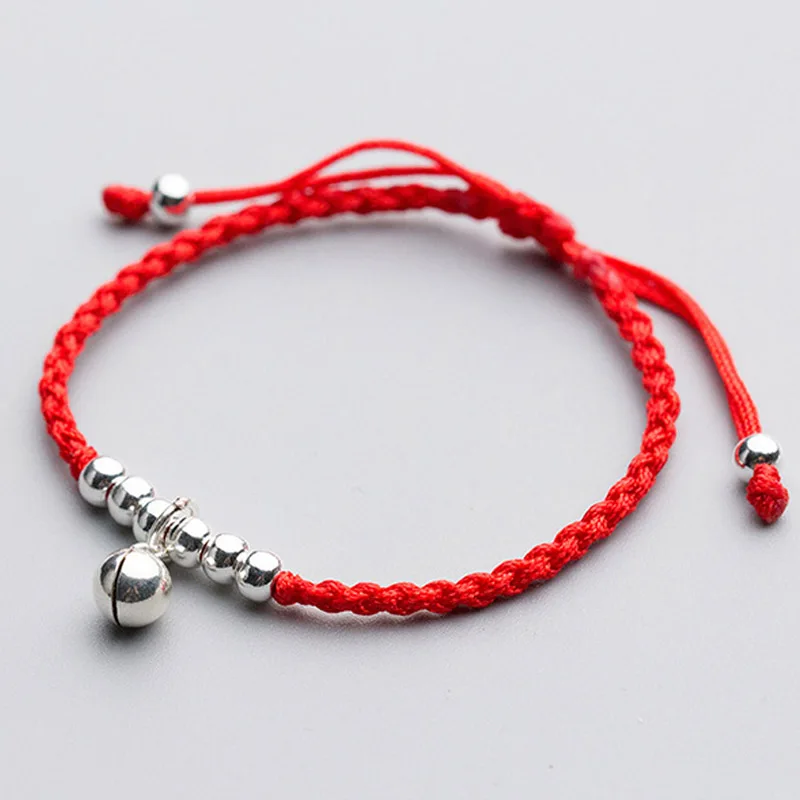 Sangsy 925 Sterling Silver Small Bell Pendant Lucky Red Rope Bracelet Handmade Bangle Wax String Amulet Jewelry
Sangsy 925 Sterling Silver Small Bell Pendant Lucky Red Rope Bracelet Handmade Bangle Wax String Amulet Jewelry