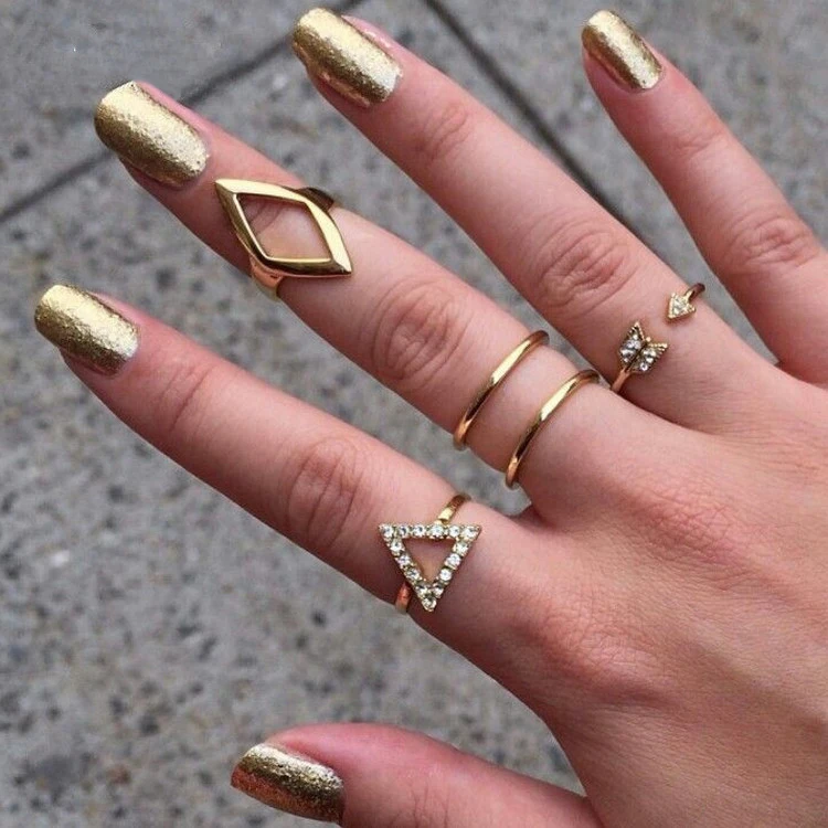Women Ring Girls Gold Silver Retro Fashion Jewelry Trend Gift Vintage Ring Set Combination Boho New Triangle Arrow Geometry
Women Ring Girls Gold Silver Retro Fashion Jewelry Trend Gift Vintage Ring Set Combination Boho New Triangle Arrow Geometry
