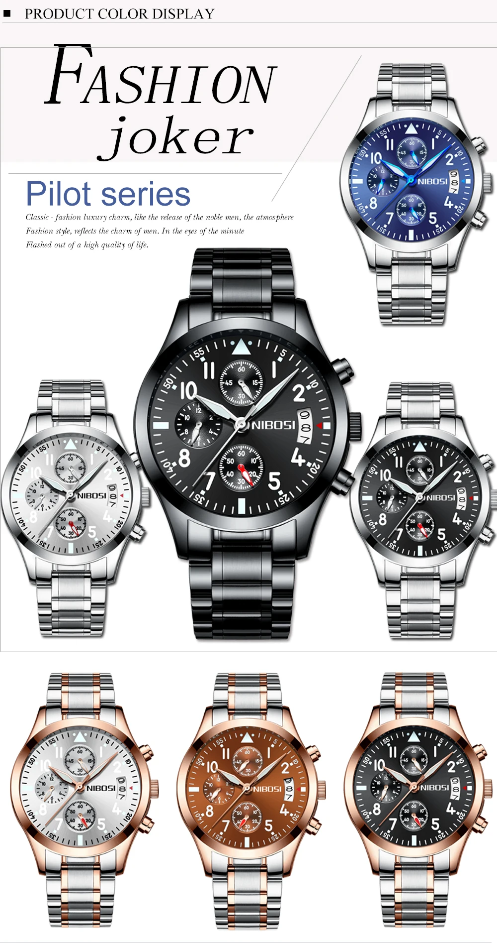 Relogio Masculino NIBOSI Mens Watches Top Brand Luxury Famous Brand Watch Men Waterproof Stainless Steel Sport Watch For Men (31)