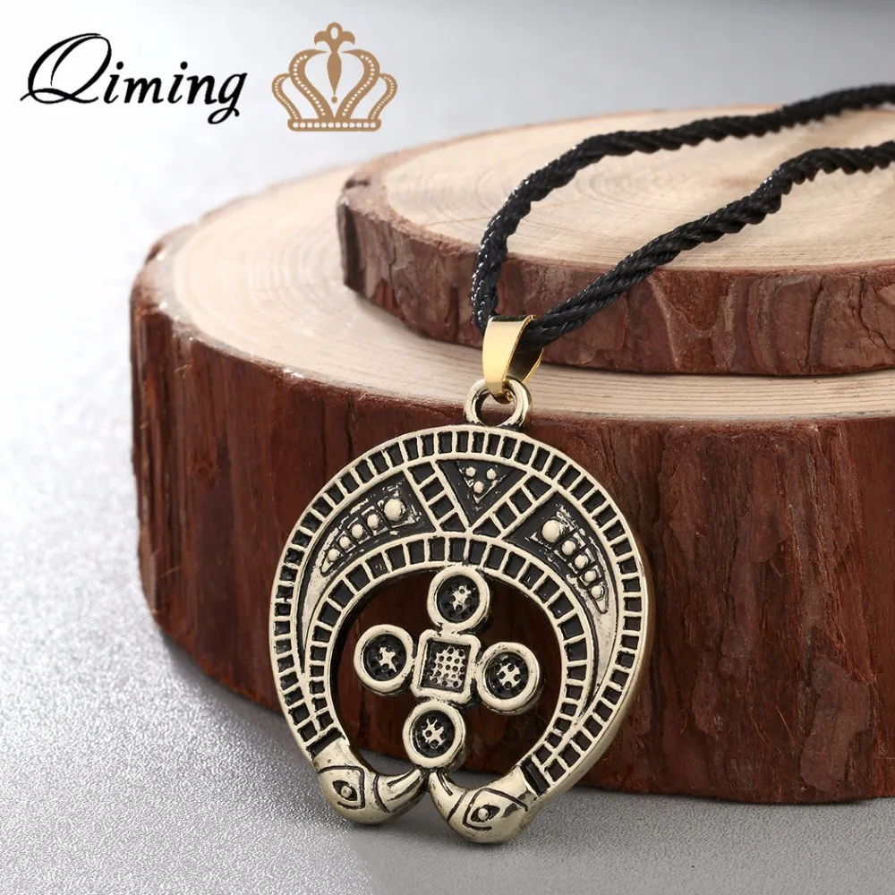 QIMING Fashion Slavic Charm Necklace Men Lunnitsa Silver Jewelry Women Pagan Pendant Amulet Antique Silver Pendant Collier
QIMING Fashion Slavic Charm Necklace Men Lunnitsa Silver Jewelry Women Pagan Pendant Amulet Antique Silver Pendant Collier
