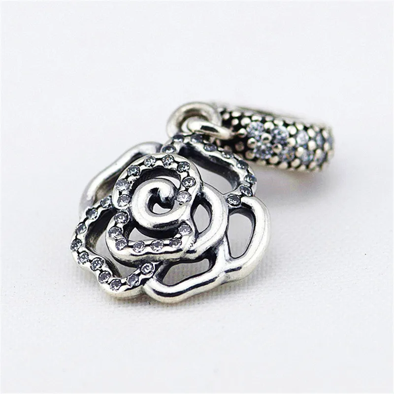 Authentic 925 Sterling Silver Rose Dangle Charm With Clear CZ for Jewelry Making Fit Bracelets DIY YL206
Authentic 925 Sterling Silver Rose Dangle Charm With Clear CZ for Jewelry Making Fit Bracelets DIY YL206