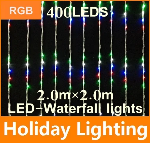 400leds led Waterfall net string light Garden Plaza outdoor decoration 110V 220V 2*2m christmas Holiday Decoration Lighting
400leds led Waterfall net string light Garden Plaza outdoor decoration 110V 220V 2*2m christmas Holiday Decoration Lighting