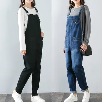 Vintage 2019 Korean Women Casual Loose Pocket Jumpsuit Denim Slim Long Pants High Waist Jeans Jumpsuits Solid Color Femme Jeans
Vintage 2019 Korean Women Casual Loose Pocket Jumpsuit Denim Slim Long Pants High Waist Jeans Jumpsuits Solid Color Femme Jeans
