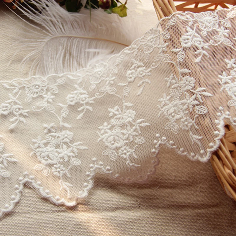 15Yards White Flower Cotton Embroidered Lace Decoration Accessories Lace Trim Width 11cm
15Yards White Flower Cotton Embroidered Lace Decoration Accessories Lace Trim Width 11cm