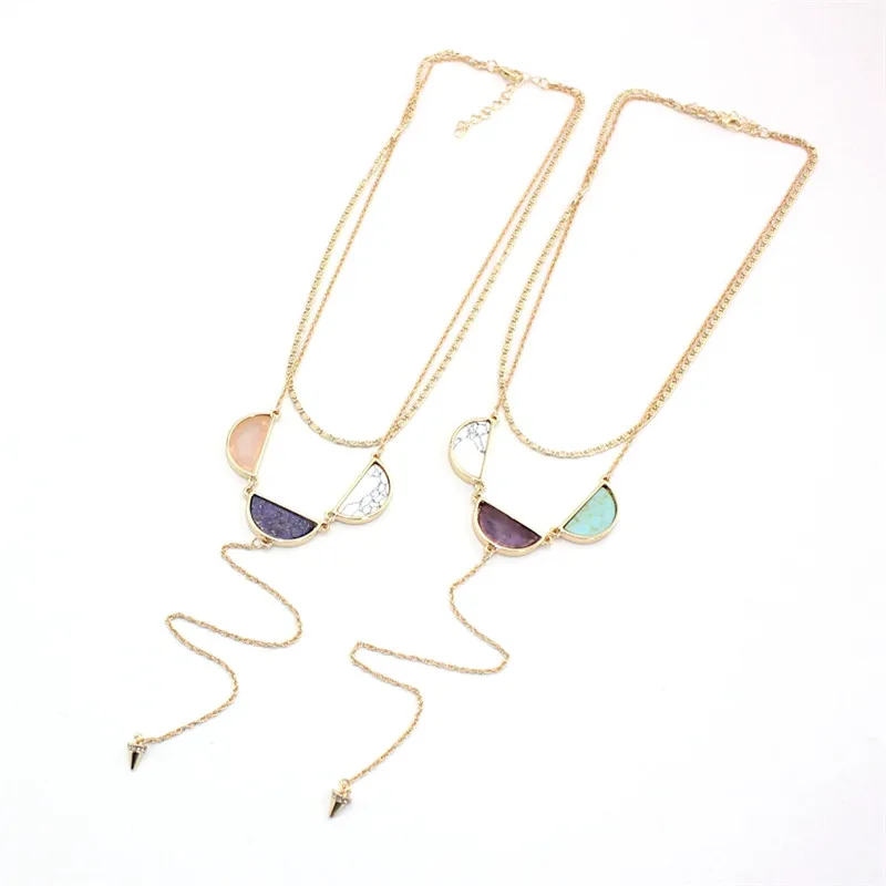 Free shipping fashion ladies jewelry semi-circular artificial stone embellishment girls necklace double sweater chain Elegant
Free shipping fashion ladies jewelry semi-circular artificial stone embellishment girls necklace double sweater chain Elegant