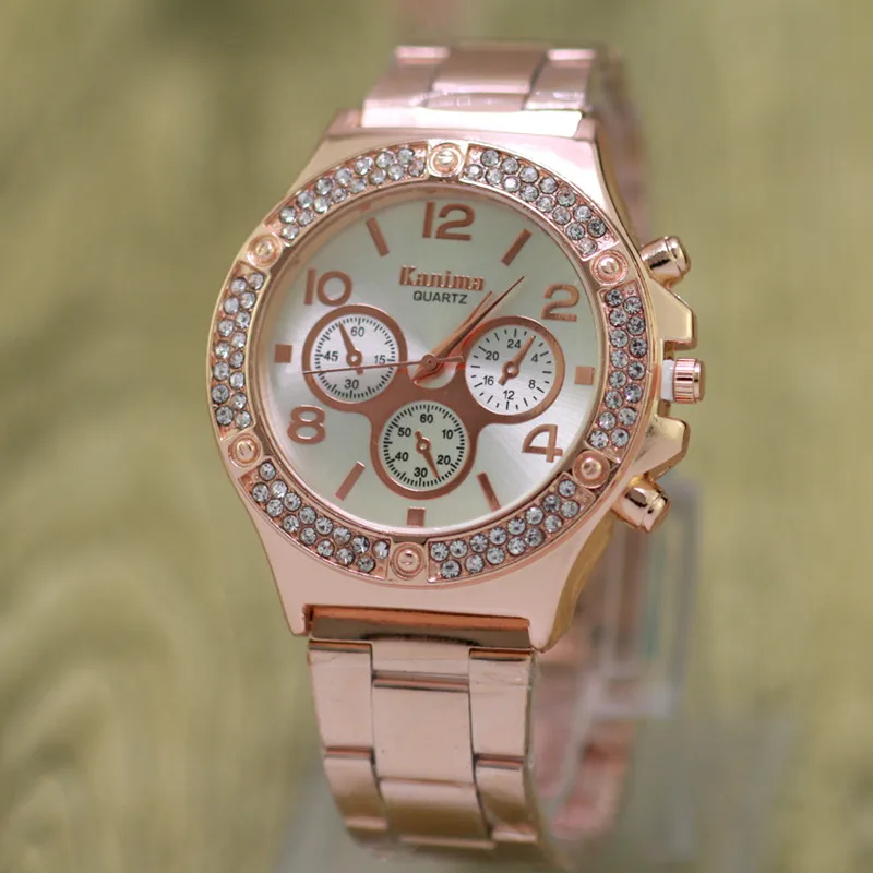Relogios Top luxury brand Kanima Unisex Stainless Steel Rhinestone quartz watch Women 3 eyes Digital Dress quartz Watch Hot Sale
Relogios Top luxury brand Kanima Unisex Stainless Steel Rhinestone quartz watch Women 3 eyes Digital Dress quartz Watch Hot Sale