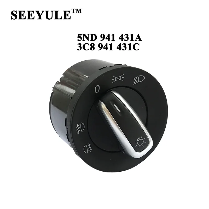 1pc SEEYULE Chromed 5ND 941 431 A / 3C8 941 431 C Car Headlight Switch Fog Lamp for VW Jetta/Golf MK5 MK6/Passat/CC/Tiguan/EOS
1pc SEEYULE Chromed 5ND 941 431 A / 3C8 941 431 C Car Headlight Switch Fog Lamp for VW Jetta/Golf MK5 MK6/Passat/CC/Tiguan/EOS