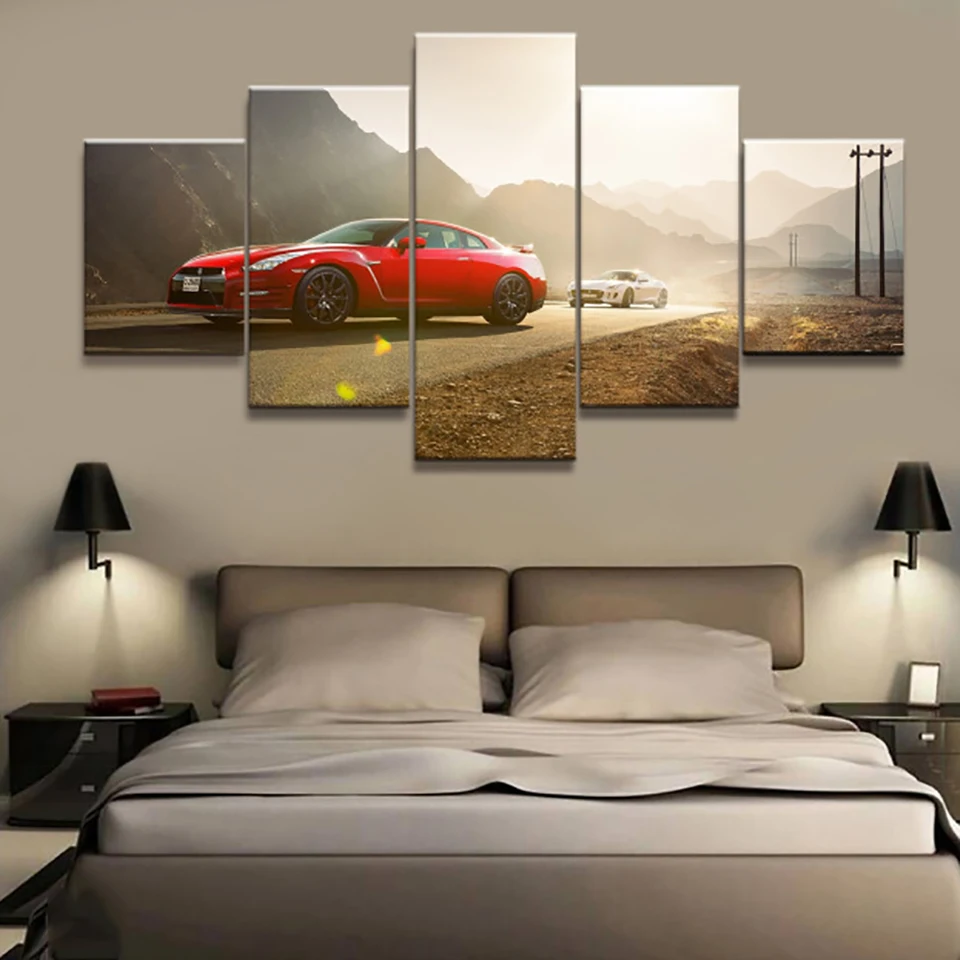 Wall Art Home Decor Modular Canvas Print Picture 5 Piece HD Red White Sports Car Posters Bedside Background Painting Frame
Wall Art Home Decor Modular Canvas Print Picture 5 Piece HD Red White Sports Car Posters Bedside Background Painting Frame
