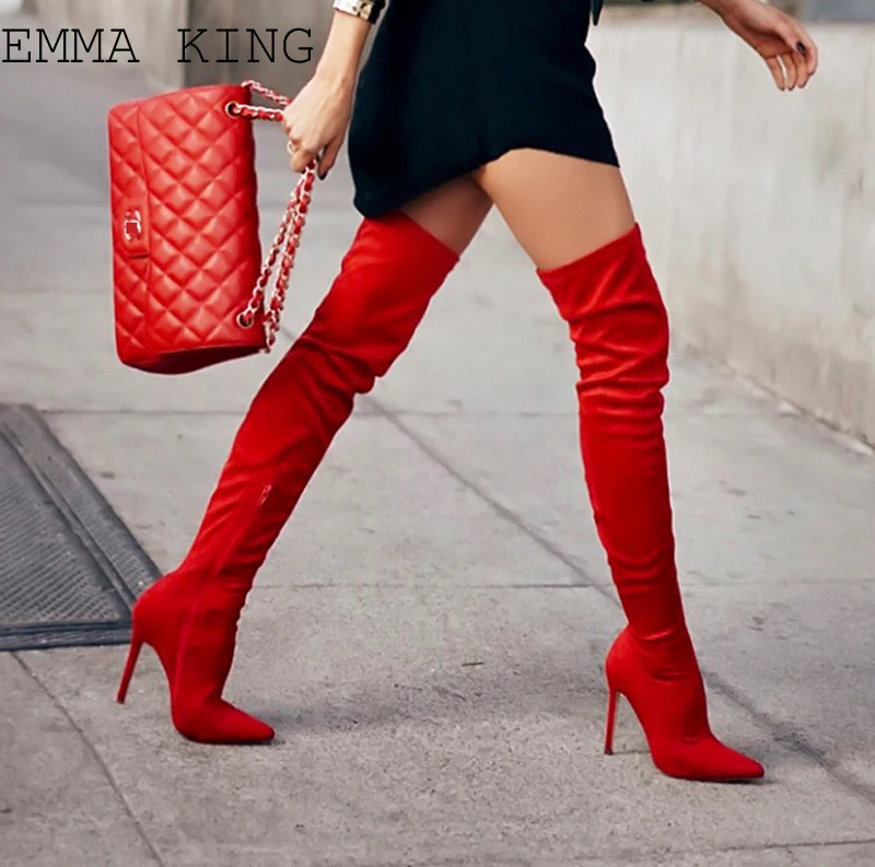 2018 Pointed Long Tube Women's Boots Over The Knee Street Shooting Model Catwalk High Heel Suede Zipper Fashion Banquet Shoes
2018 Pointed Long Tube Women's Boots Over The Knee Street Shooting Model Catwalk High Heel Suede Zipper Fashion Banquet Shoes