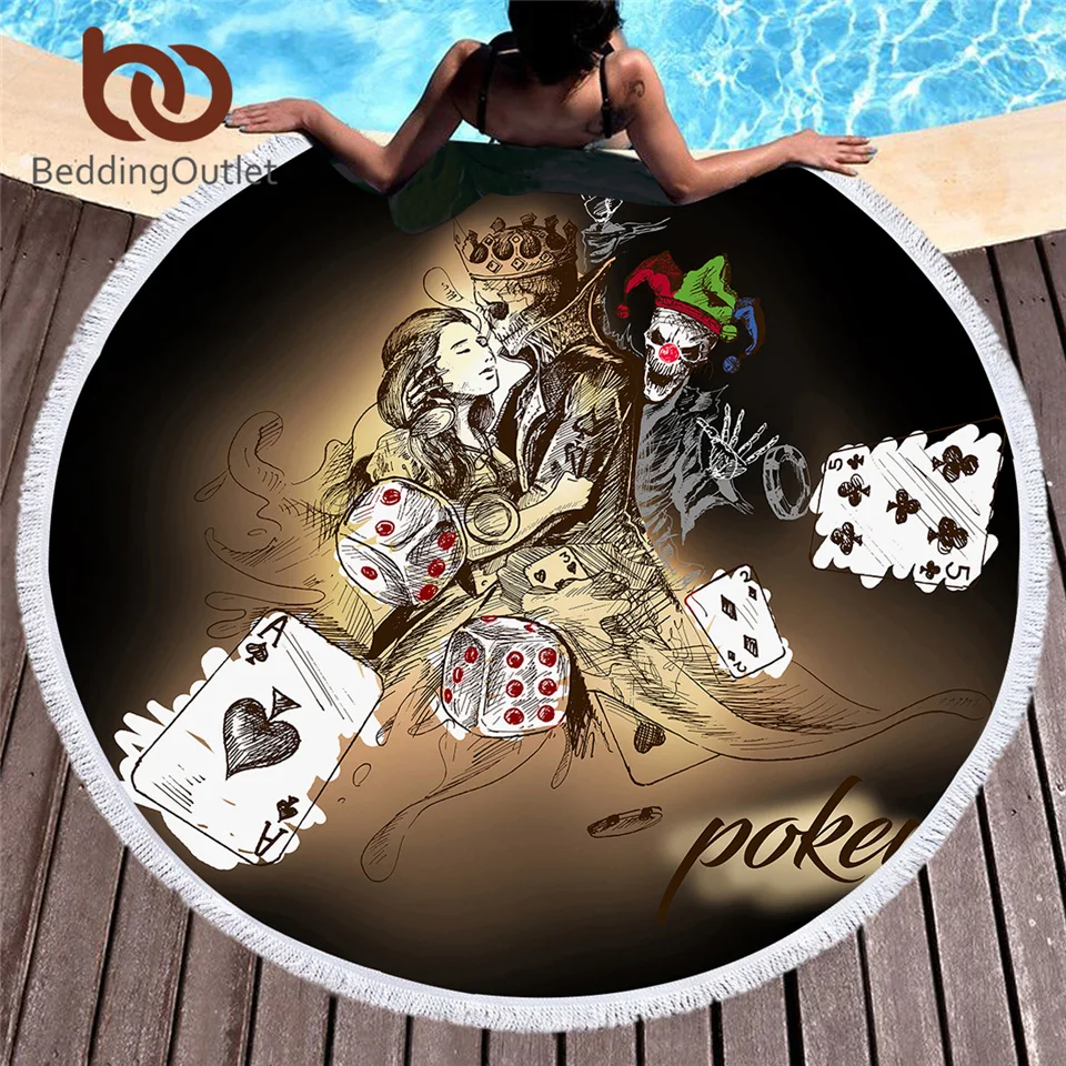 BeddingOutlet Skull Couples Round Beach Towel for Adults Microfiber Gothic Bath Towel Poker Cards Dice Clown Beach Mat toalla 
BeddingOutlet Skull Couples Round Beach Towel for Adults Microfiber Gothic Bath Towel Poker Cards Dice Clown Beach Mat toalla