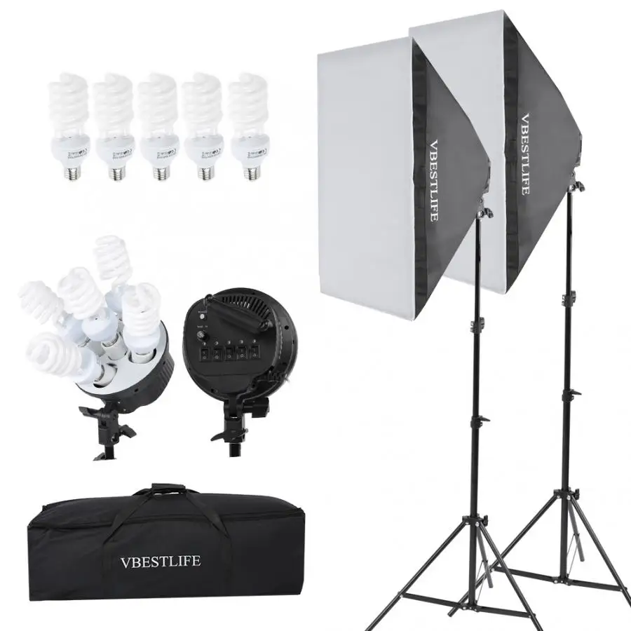 Photography Continuous Lighting Kits 50*70cm Softbox Photo Studio Set + 45W Lamp Bulb Lamp Holder + 2m Light Stand+ Storage Bag
Photography Continuous Lighting Kits 50*70cm Softbox Photo Studio Set + 45W Lamp Bulb Lamp Holder + 2m Light Stand+ Storage Bag