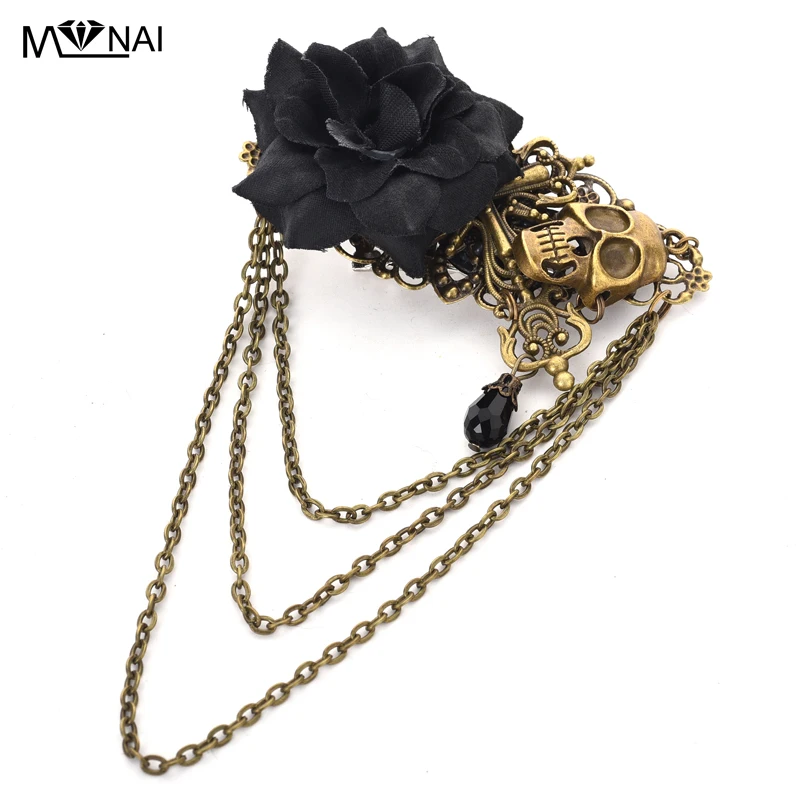 New Costume accessories Skull Rose Hairpin/Brooch Gothic Steampunk Hair Clip Handmade Vintage Girls Accessories
New Costume accessories Skull Rose Hairpin/Brooch Gothic Steampunk Hair Clip Handmade Vintage Girls Accessories