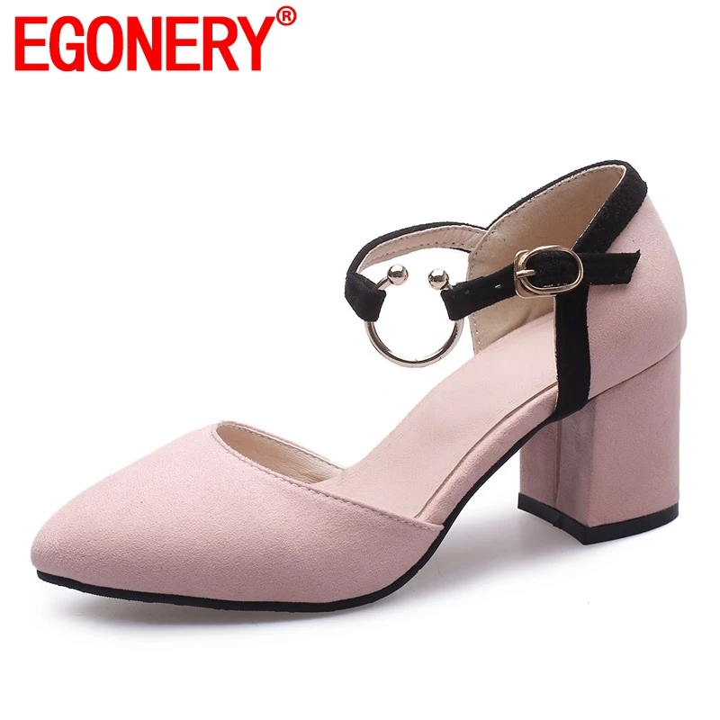 EGONERY shoes women 2019 spring new concise buckle pointed toe shallow women pumps outside hoof heels plus size casual shoes
EGONERY shoes women 2019 spring new concise buckle pointed toe shallow women pumps outside hoof heels plus size casual shoes