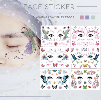 6pc Facial Makeup Stickers Flower Butterfly Special Waterproof Face and Eye Jewels Forehead Stage Decor Temporary Tattoo Sticker
6pc Facial Makeup Stickers Flower Butterfly Special Waterproof Face and Eye Jewels Forehead Stage Decor Temporary Tattoo Sticker