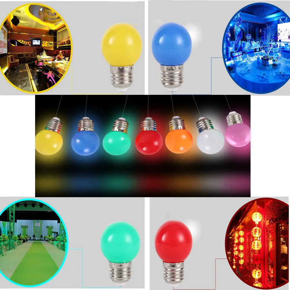 15 Pcs 220V E27 1W Energy Saving LED Golf Ball Light Bulb Globe Lamp