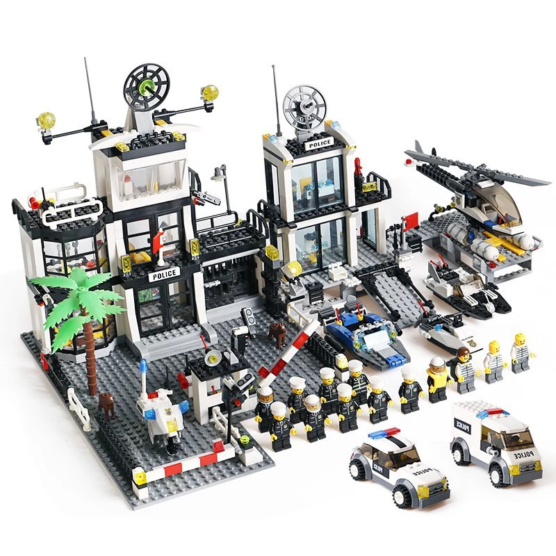 Police Station Building Blocks Sets Prison Figures SWAT Helicopter Bricks Compatible LegoINGLY City Playmobil Toys for Children
Police Station Building Blocks Sets Prison Figures SWAT Helicopter Bricks Compatible LegoINGLY City Playmobil Toys for Children
