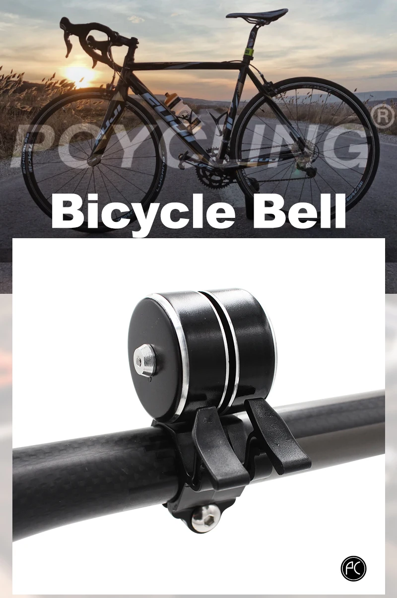 QIXIN 2 Pieces of Mountain Bike with Compass Road Bike Bell Aluminum Bike Bell Classic Adult and Children Mini Bike Bell