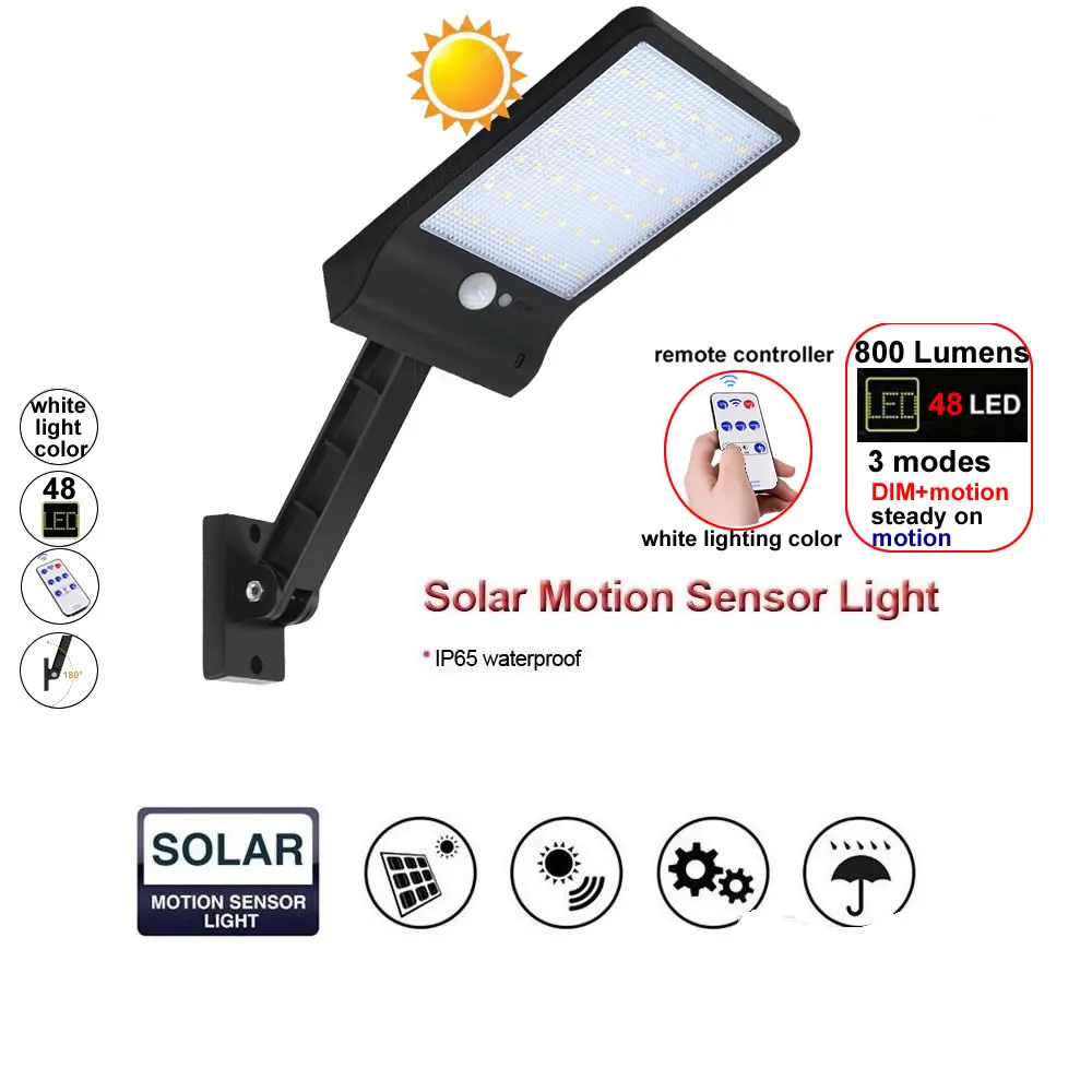 48/60 LED Wireless Solar Lights Outdoor Decor Waterproof PIR Motion Sensor campg lights emergency tent sp
48/60 LED Wireless Solar Lights Outdoor Decor Waterproof PIR Motion Sensor campg lights emergency tent sp