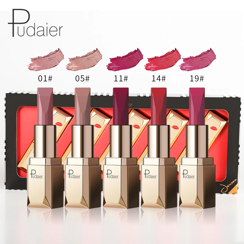 Pudaier 5pcs/set Matte Velvet Lipstick Waterproof Long-lasting Pigment Velvet Sexy Lip Nude Matte Lipstick Set Lip Kits Batom
Pudaier 5pcs/set Matte Velvet Lipstick Waterproof Long-lasting Pigment Velvet Sexy Lip Nude Matte Lipstick Set Lip Kits Batom