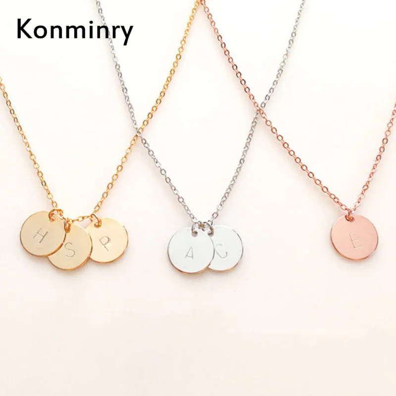 Customize Letter Necklaces Silver Rose Gold Color Alphabet Personalized Name Necklaces Coin Discs Shape Women Men New Arrival
Customize Letter Necklaces Silver Rose Gold Color Alphabet Personalized Name Necklaces Coin Discs Shape Women Men New Arrival