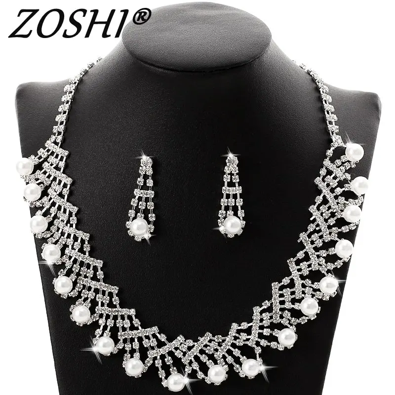 Fashion Simulated Pearl Bridal Wedding Jewelry Sets Silver Multi-layer Chocker Necklace Earrings Sets Wedding Engagement Jewelry
Fashion Simulated Pearl Bridal Wedding Jewelry Sets Silver Multi-layer Chocker Necklace Earrings Sets Wedding Engagement Jewelry