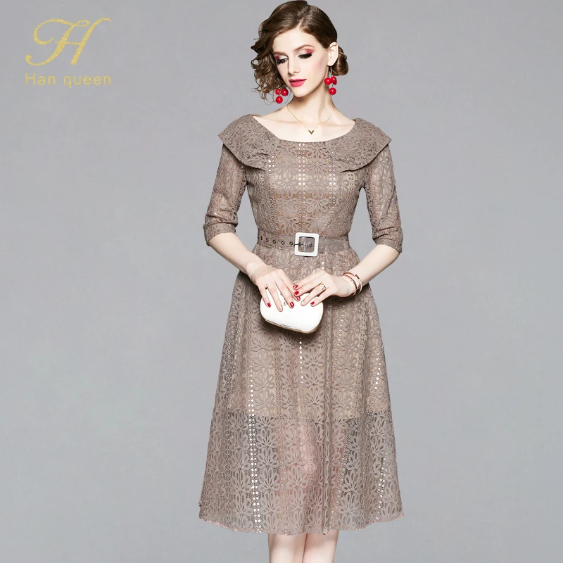 H Han Queen 2019 Autumn Sexy Slash Neck New Women's Lace Dresses Floral Crochet Hollow Out Vestido Casual Office Party Dress
H Han Queen 2019 Autumn Sexy Slash Neck New Women's Lace Dresses Floral Crochet Hollow Out Vestido Casual Office Party Dress