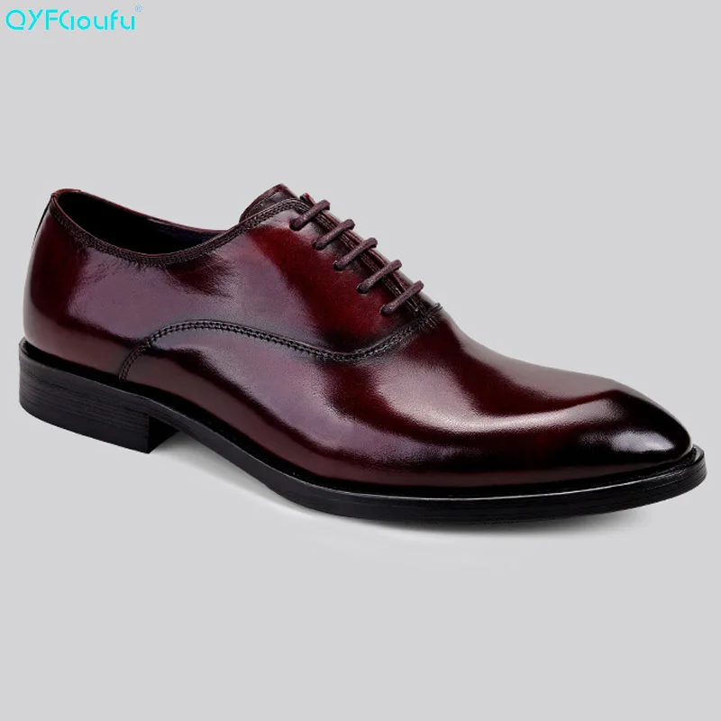 QYFCIOUFU Italian Fashion Men Dress Shoes Genuine Leather High Quality Cow Leather Lace Up Black Wine Red Office Shoes Oxford
QYFCIOUFU Italian Fashion Men Dress Shoes Genuine Leather High Quality Cow Leather Lace Up Black Wine Red Office Shoes Oxford