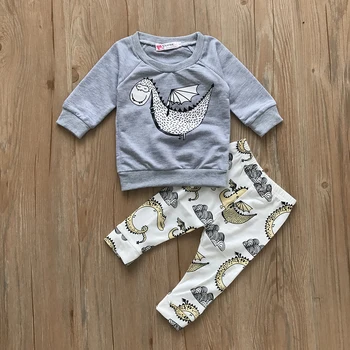 Newborn Baby Boy Clothes Set gray Cartoon dinosaur Animal Long Sleeve Tops+Casual pants Infant Clothing Cotton baby Outfits
Newborn Baby Boy Clothes Set gray Cartoon dinosaur Animal Long Sleeve Tops+Casual pants Infant Clothing Cotton baby Outfits