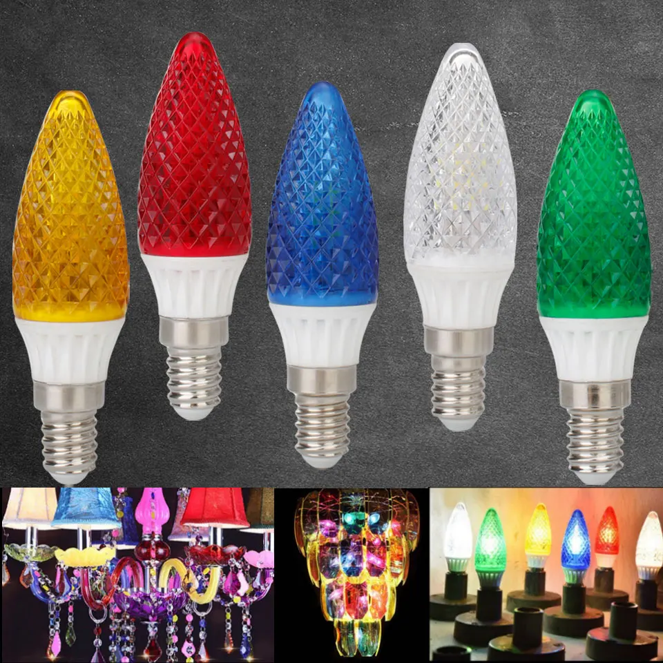 Colorful LED Chandelier Candle Light Bulb E14 220V - 240V 25W 50W Equivalent Green Yellow Red Blue Warm White Lamp Ligthing
Colorful LED Chandelier Candle Light Bulb E14 220V - 240V 25W 50W Equivalent Green Yellow Red Blue Warm White Lamp Ligthing