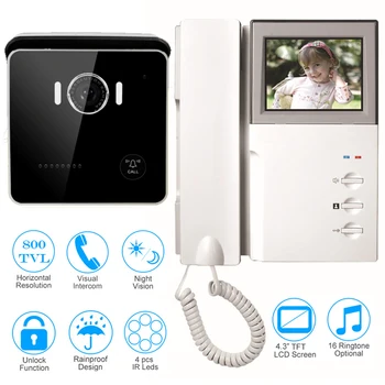 CUSAM Wired 4.3" Video Door Phone Doorbell Two-way Audio Intercom Handset 800TVL Camera IR Night Vision Unlock Home Security
CUSAM Wired 4.3" Video Door Phone Doorbell Two-way Audio Intercom Handset 800TVL Camera IR Night Vision Unlock Home Security