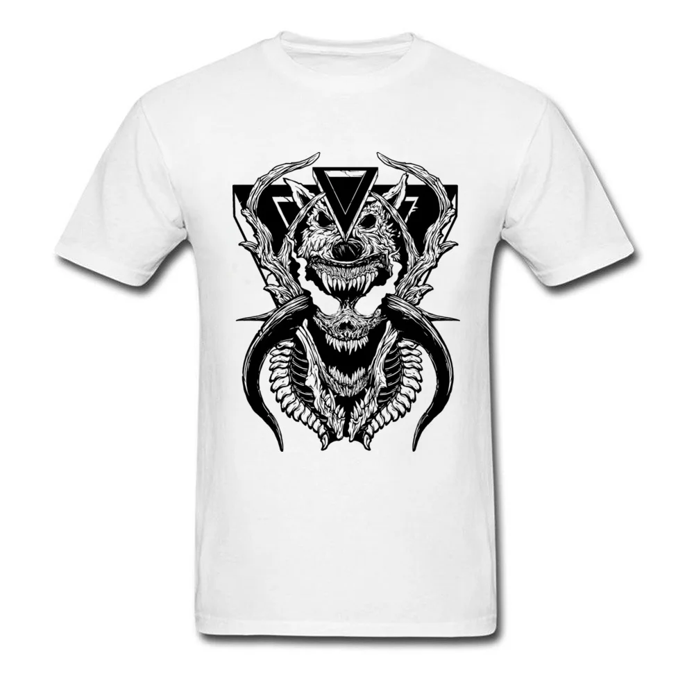 Demon Wolf Funny Labor Day 100% Cotton O Neck Man Tees Casual Clothing Shirt Prevailing Short Sleeve T-shirts Drop Shipping Demon Wolf white