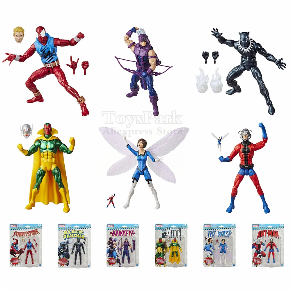 2018 Marvel Legends Vintage Wave Scarlet Spider Hawkeye Black Panther Vision Wasp Ant Man Spiderman 6" Action Figure Collectible
2018 Marvel Legends Vintage Wave Scarlet Spider Hawkeye Black Panther Vision Wasp Ant Man Spiderman 6" Action Figure Collectible