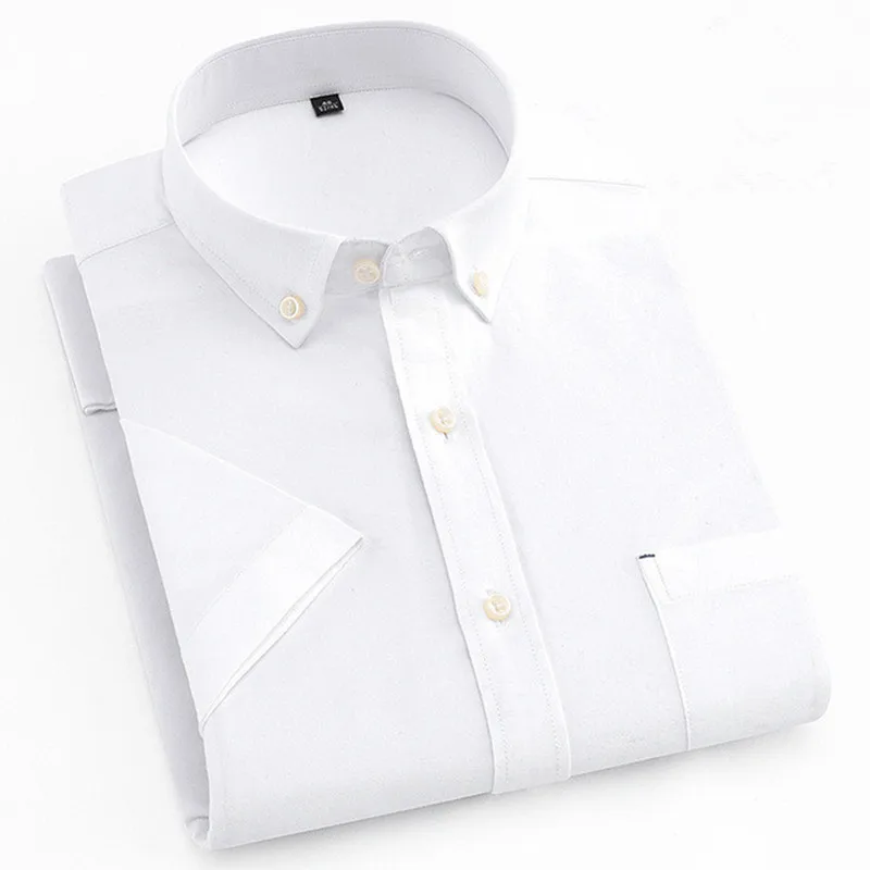 QISHA Brand Mens Shirt Oxford Fabric Short Sleeve Solid/Plaid/Striped Pattern Casual Dress Shirt Plain White Male Tops Clothing
QISHA Brand Mens Shirt Oxford Fabric Short Sleeve Solid/Plaid/Striped Pattern Casual Dress Shirt Plain White Male Tops Clothing